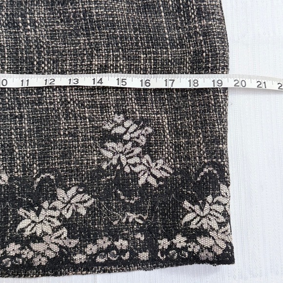 NINE & COMPANY PETITE Black White Tweed Lace Floral Pencil Skirt 10P - Picture 10 of 11